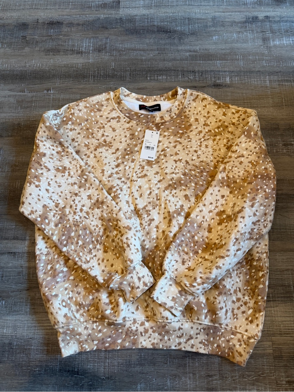 32 Degrees Speckled Tan & Cream Crewneck Sweater